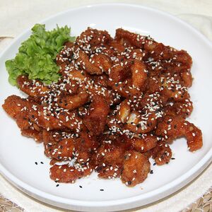 Քաղցրակծու սոուսով հավ