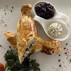 Штрудель с курицей и грибами