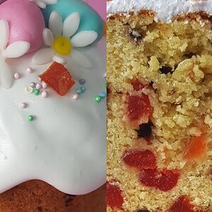 Кулич кексовый с вишней и шок.каплями