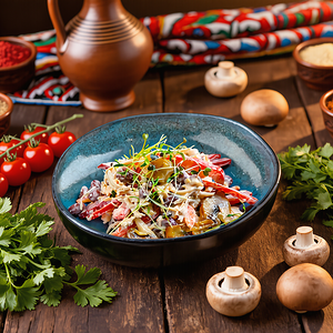 Салат из ароматной куриной грудки 160гр