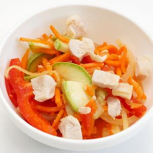Салат летний с овощами и курицей