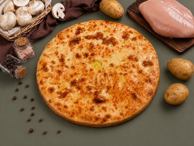 Осетинский пирог с курицей грибами и картошкой