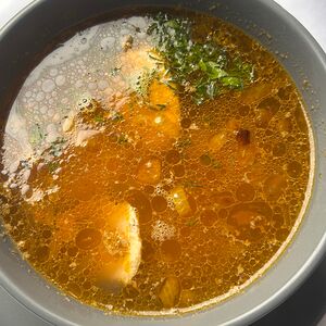Суп картофельный с домашней колбасой