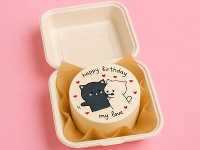 Бенто-торт - Happy birthday my love (С котиками)