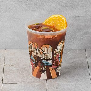 Холодный Кофе с апельсиновым фрешем и черникой