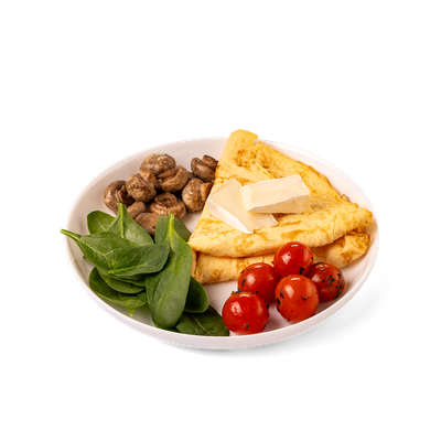 Омлет с камамбером и шпинатом