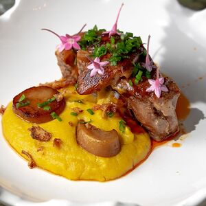 Мусс из кукурузы с томленой индейкой
