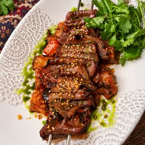 Шашлык из говяжьего языка