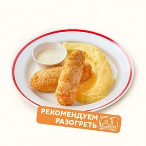 Рыбные палочки с картофельным пюре и соусом тартар