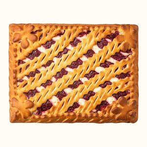 Пирог с малиной и творогом