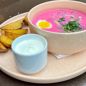 Холодник с печёным картофелем