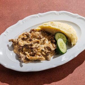 Бефстроганов с грибами