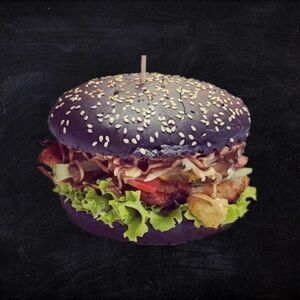 Black chicken burger
