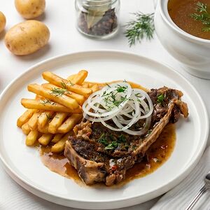 Тушеное мясо с бульоном