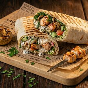 Мангал-ролл Грибной из курицы