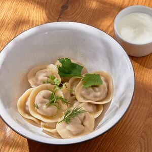Пельмени с индейкой и сметаной