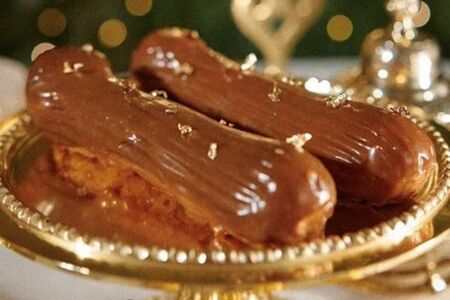 Эклер мандарин & солёная карамель