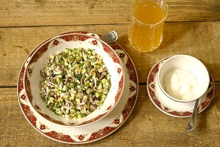 Окрошка овощная на квасе