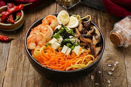 Рамен с креветками