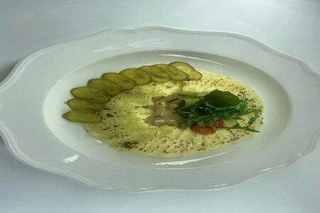 Бефстроганов с картофельным пюре