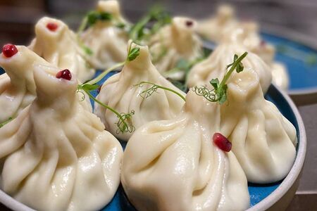 Хинкали с телятиной и тархуном жареные