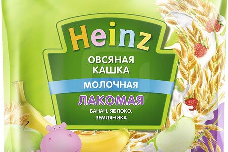 Heinz Каша Лаком мол овсян банан/ яблоко/земляника 6мес