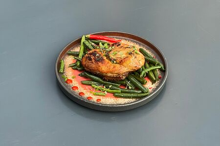 Цыпленок-корнишон с фасолью