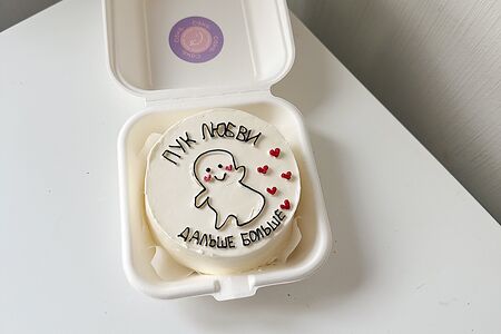 Бенто-торт №12 ваниль-клубника пук любви