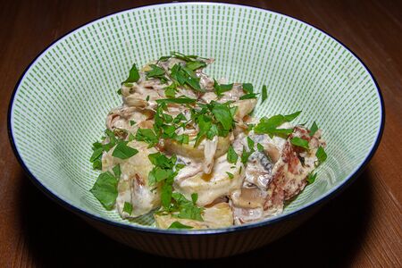 Кнедлики в сливочно-грибном соусе