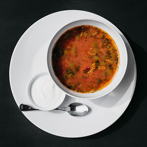 Рыбная солянка с судаком, треской и окунем