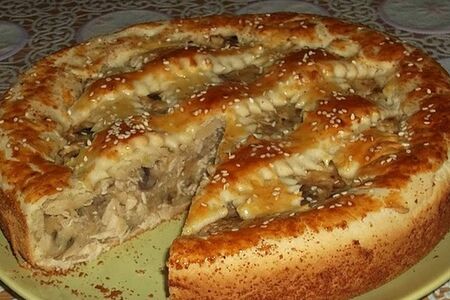Пирог с картофелем и грибами