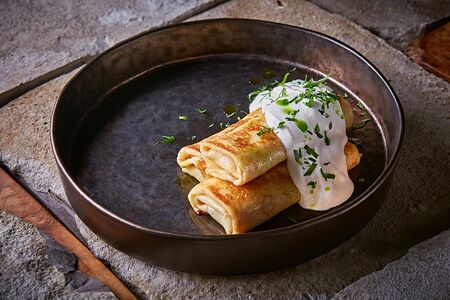 Блины с мраморной говядиной