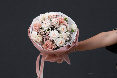 Букет цветов Пудровое облако