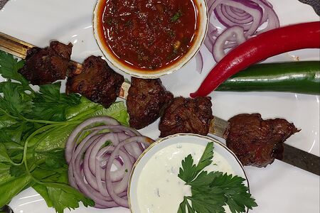 Шашлык из говяжьей печени