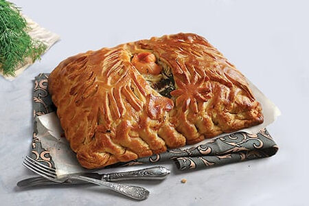 Пирог с сёмгой и тешей