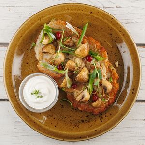 Драники домашние с грибами