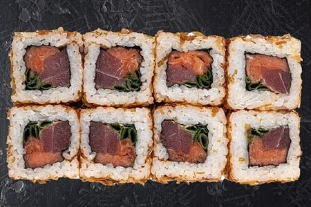 Дамбл ролл с тунцом и лососем