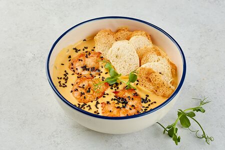 Сырный крем-суп с креветками