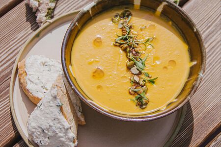 Суп из печеной тыквы