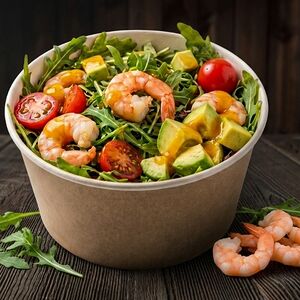Салат с руколой и креветками