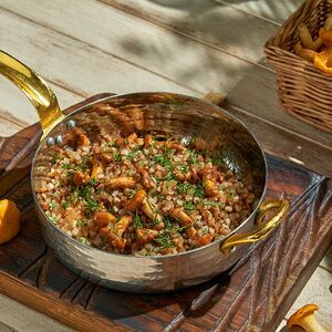 Греча с лисичками