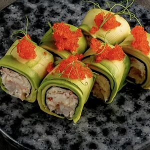 Ролл без риса с креветкой и крабом