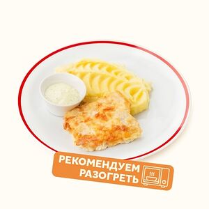 Филе трески с картофельным пюре и соусом тар-тар
