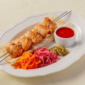 Шашлык из цыпленка с овощами
