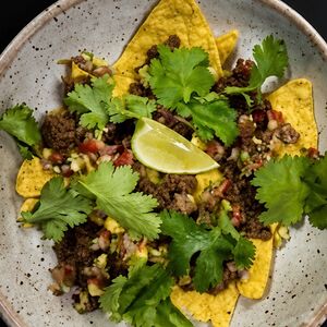 Начос с мясным фаршем 