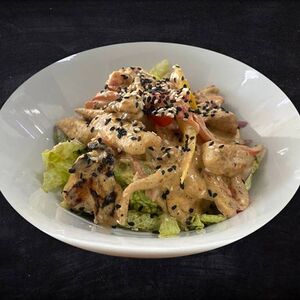 Горячий салат с курицей 