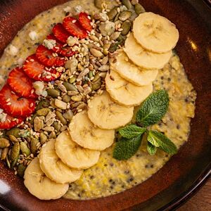 Кукурузная каша с горгонзолой