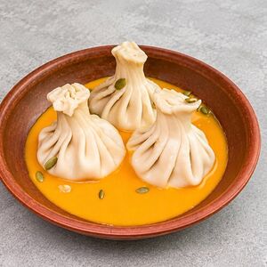 Хинкали с тыквой,шпинатом и сыром