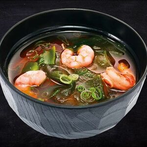 Мисо с креветкой и яйцом