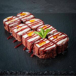 Свит-ролл шоколадный с бананом и персиком
